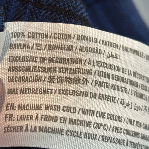 Abercrombie & Fitch Blue Plaid Flannel Shirt Dress - size Small - Picture 5 of 6